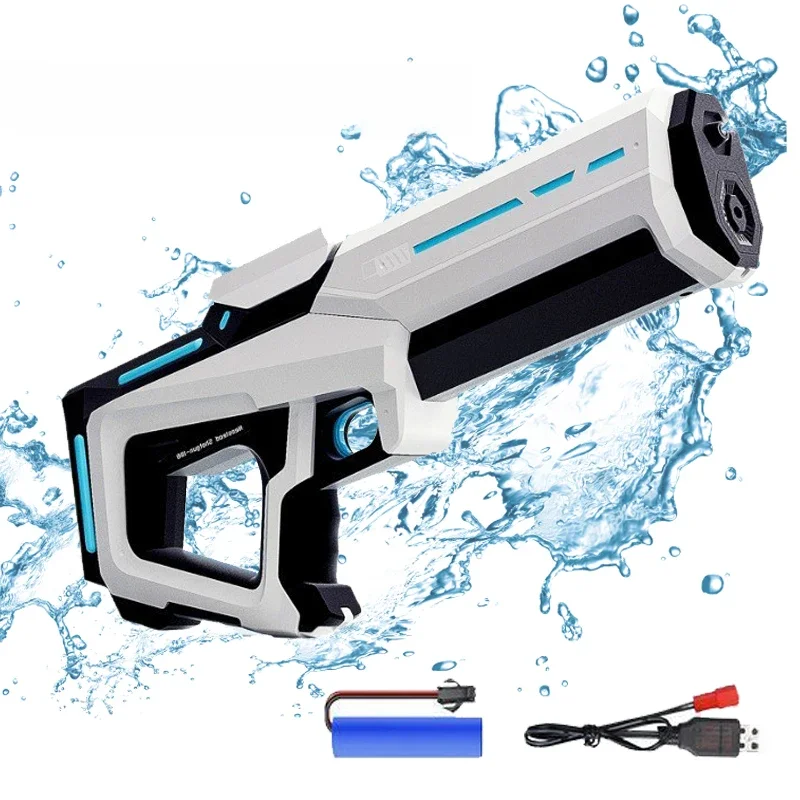 Pistolet à eau électrique pour enfants, jouets d'été, jeu de bataille de plage en plein air, induction entièrement automatique, pistolets pulvérisateurs d'eau absorbants, cadeau pour enfants