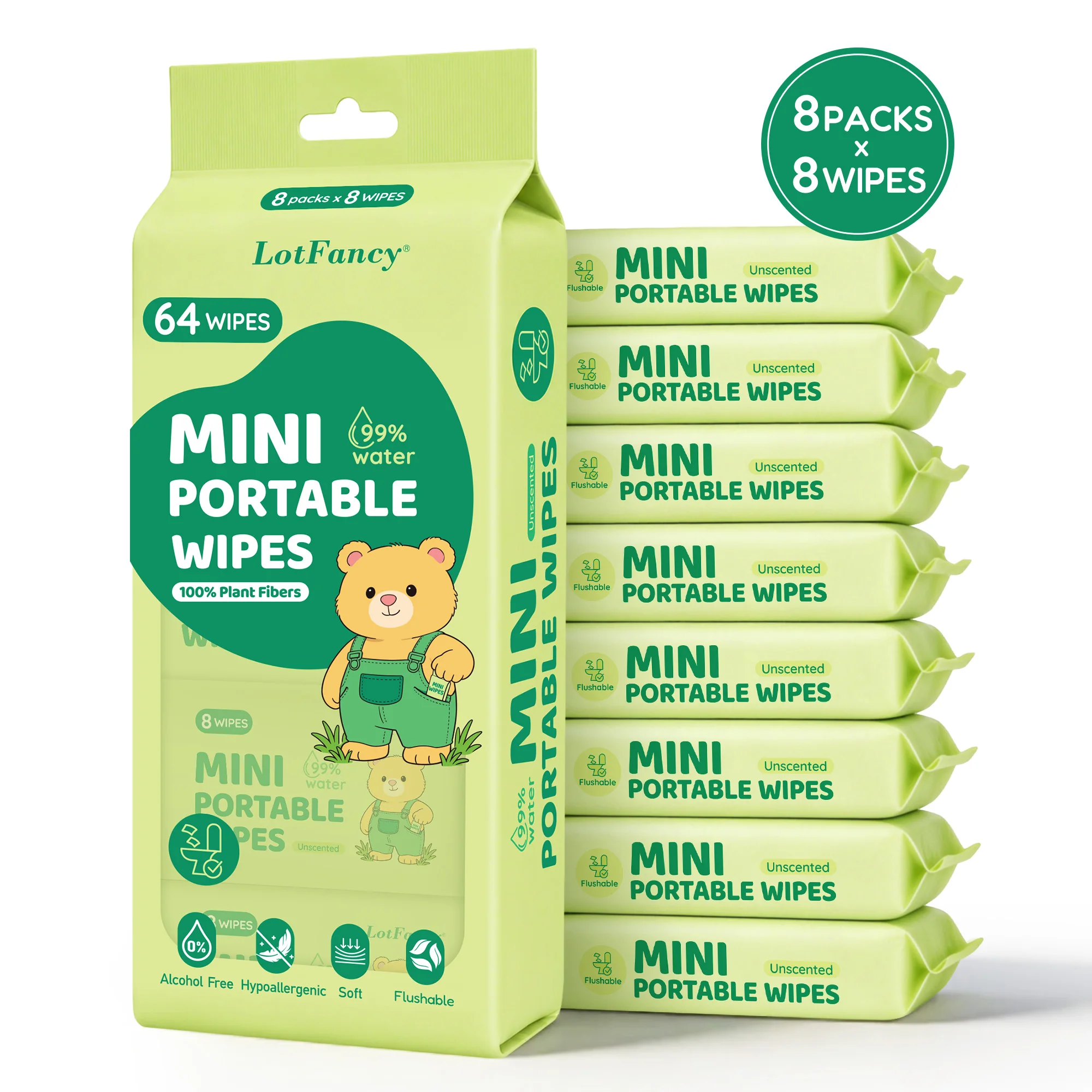 Mini Flushable Wet Wipes 1