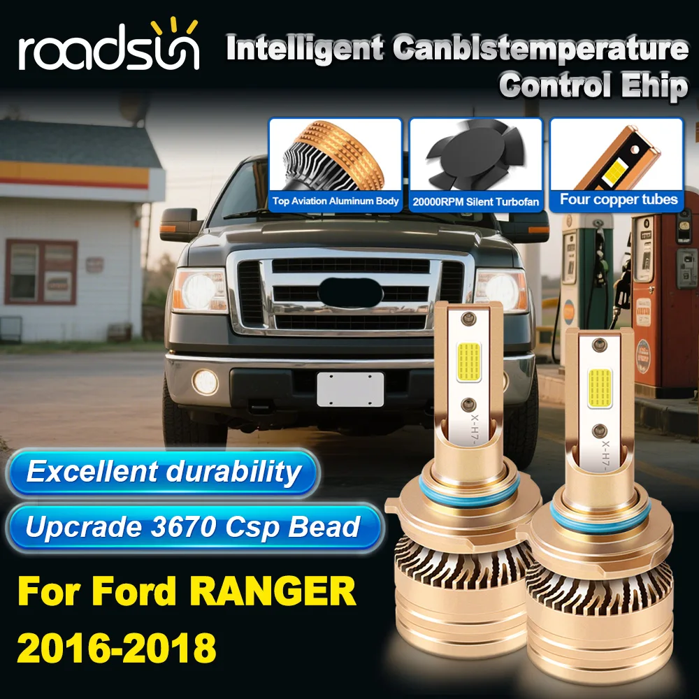 

2PCS For Ford RANGER 2016-2018 9005 LED Headlight 28000LM 180W Bulbs Lamps 6000K White COB Chip