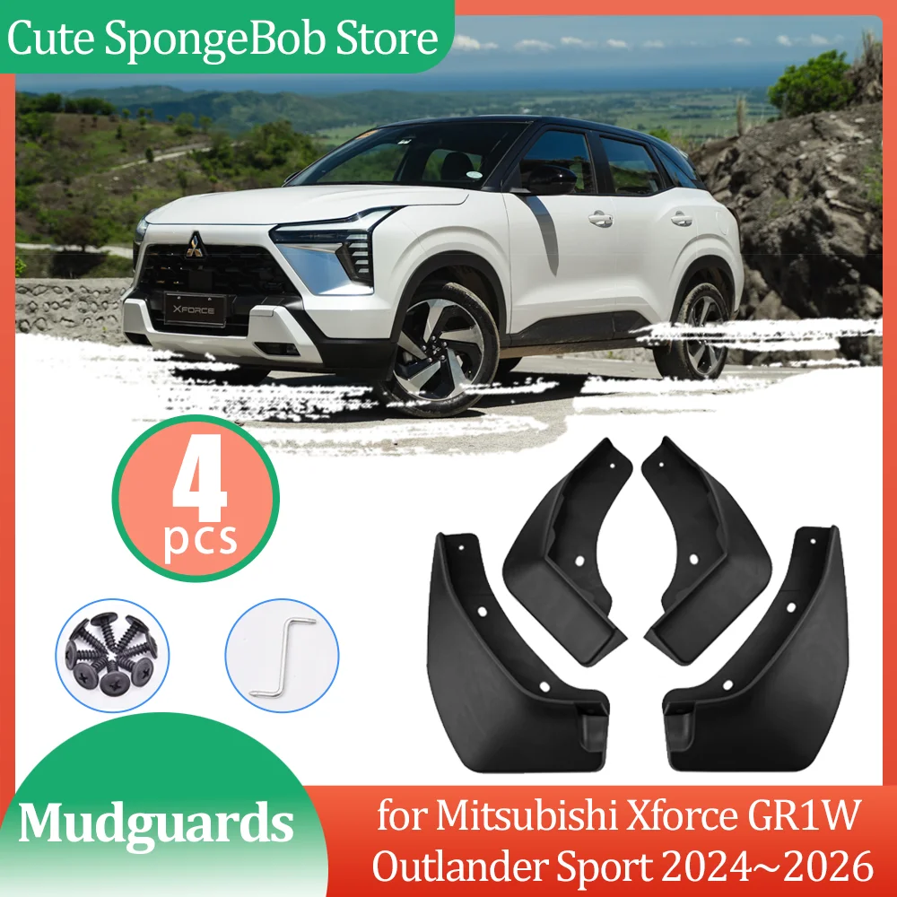 Car Mudguards for Mitsubishi Xforce GR1W Outlander Sport 2024~2026 Mud flaps Fender Flare Flap Splash Guard Cover Accessories