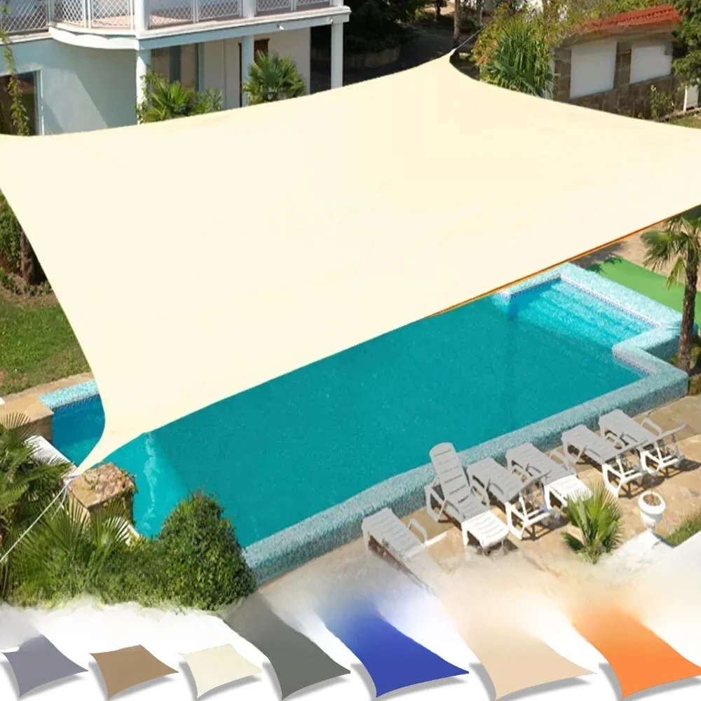 2x3/3x4/4x5/5x6M Zonnescherm Zeil Waterdicht Buiten Vierkant Rechthoek Tuin Patio UV Blok Feestluifel Zwembad Kamp Luifel Onderdak - afbeelding 2