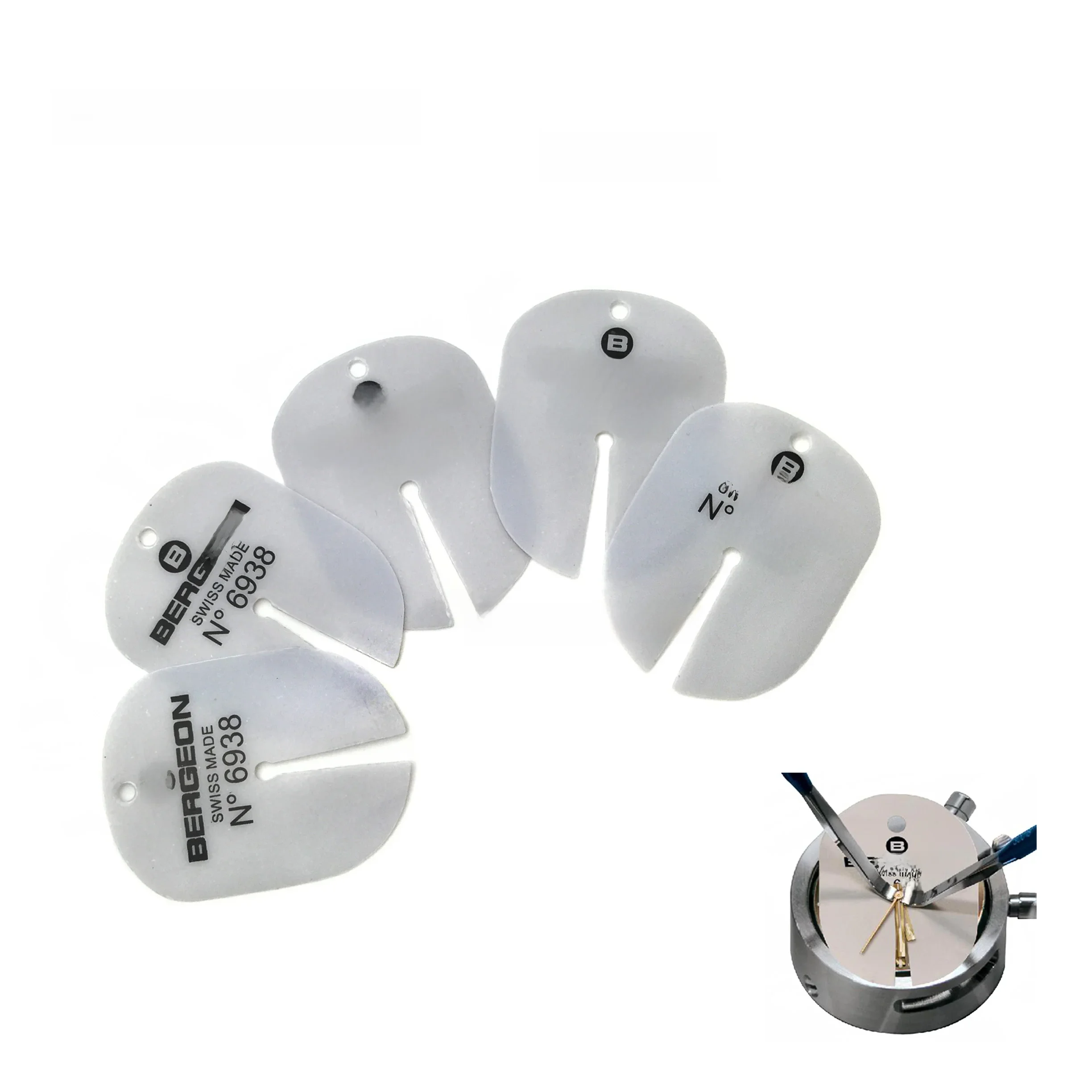 5 sztuk BERGEON 6938 DIAL PROTECTOR SHIM ZEGAREK WSKAZÓWKI REMOVER SHIM DO ZEGARKA DAIL PODUSZKA NARZĘDZIA DO NAPRAWY ZEGARKÓW — zdjęcie 2