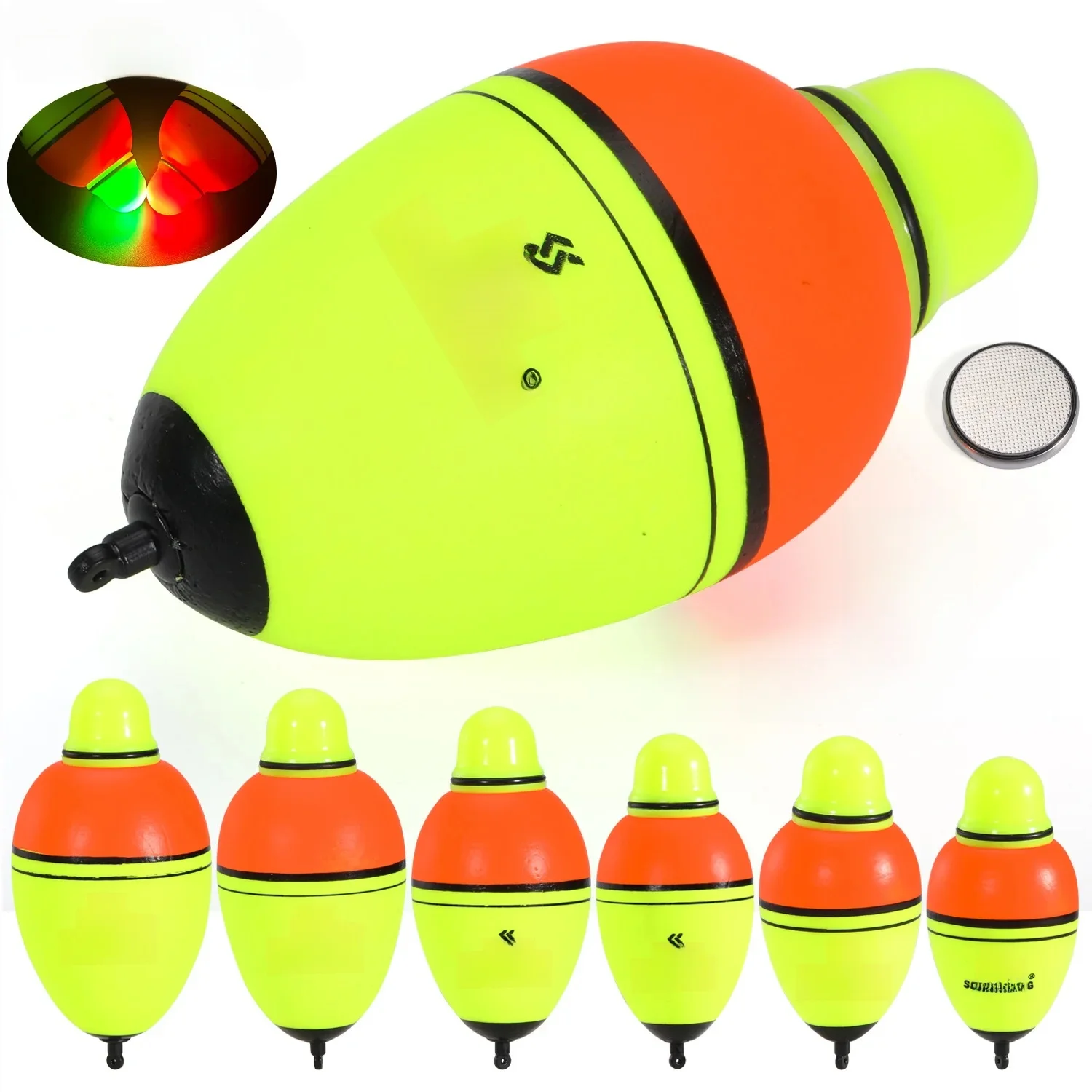 Sougayilang flotteurs de poisson lumineux 2 pièces avec 6 Options de taille en mousse haute densité pour 30-100g de pêche à la flottabilité Pesca