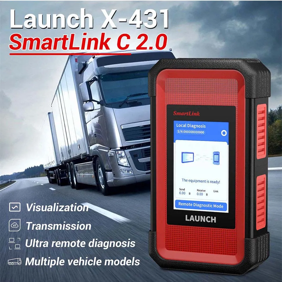 LAUNCH X431 SmartLink C V2.0 Heavy Duty Truck Diagnosis Tool for New Energy Car Commercial Vehicle work with X431 V+ /Pros3/PRO5