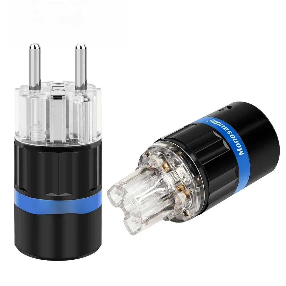 Monosaudio Złącze zasilania z czystej miedzi Niemcy Europejski kabel zasilający DIY Złącze Hifi Audio Wtyk Schuko E105R/F105R Hi-End — zdjęcie produktu 7