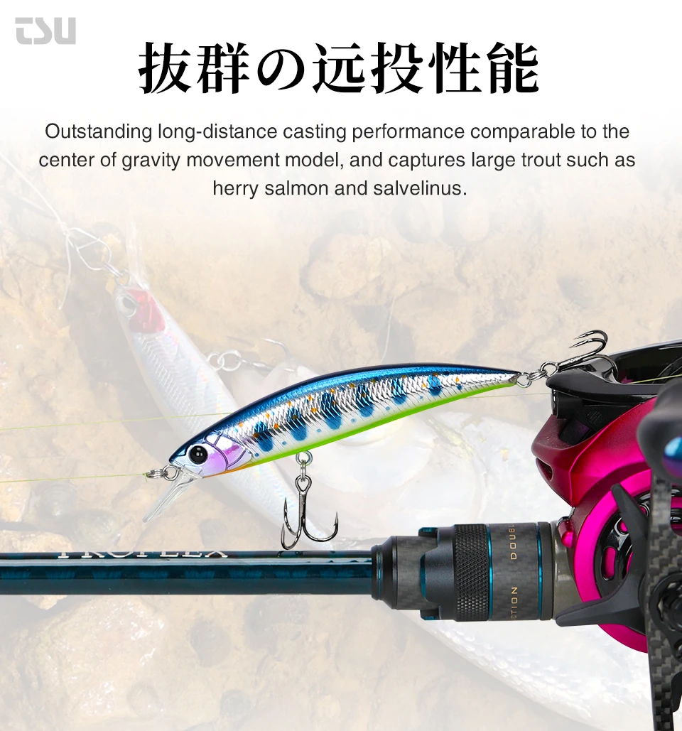 TSURINOYA Angeln Lure Sinking Minnow 80S 12g DW96 8cm Multi-farbe Rockfish Jerkbait Harten Köder Süßwasser salzwasser Wobbler – Detail 10