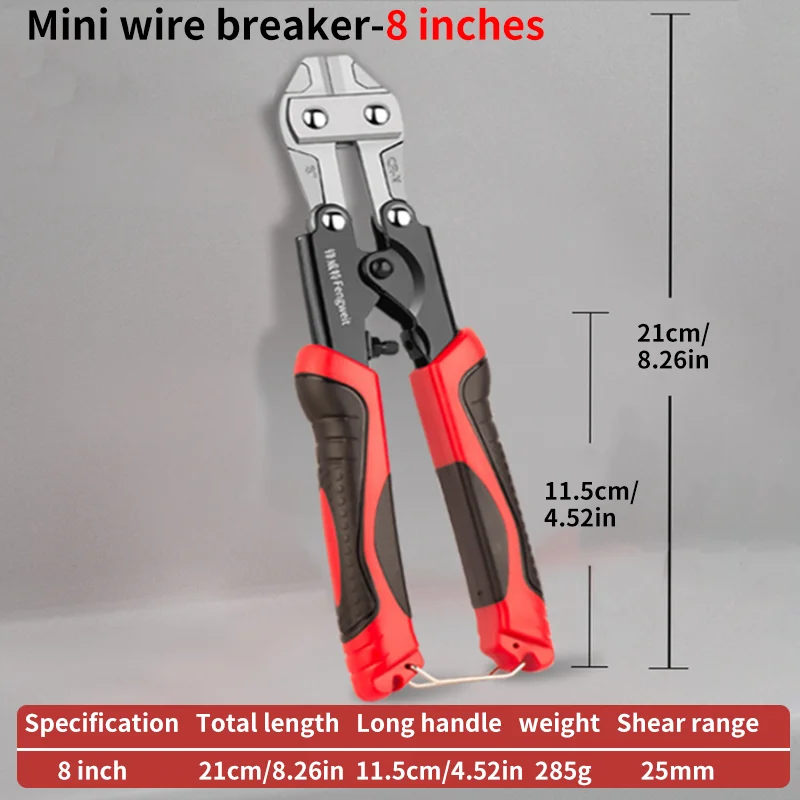 1pc Mini Bolt Cutter, Made Of Chrome-Vanadium Alloy Steel, Fast And Sharp, Labor-Saving Operation, Used To Cut Wire, Bar Steel,