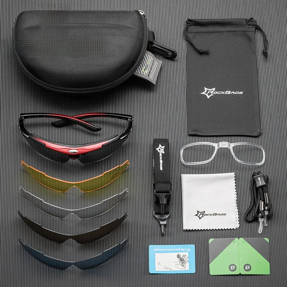AliExpress ROCKBROS Polarized Cycling Glasses Sunglasses Men Women Mtb Bike Road Eyewear Bicycle Riding Outdoor Sport Hiking Goggles 5 Lens