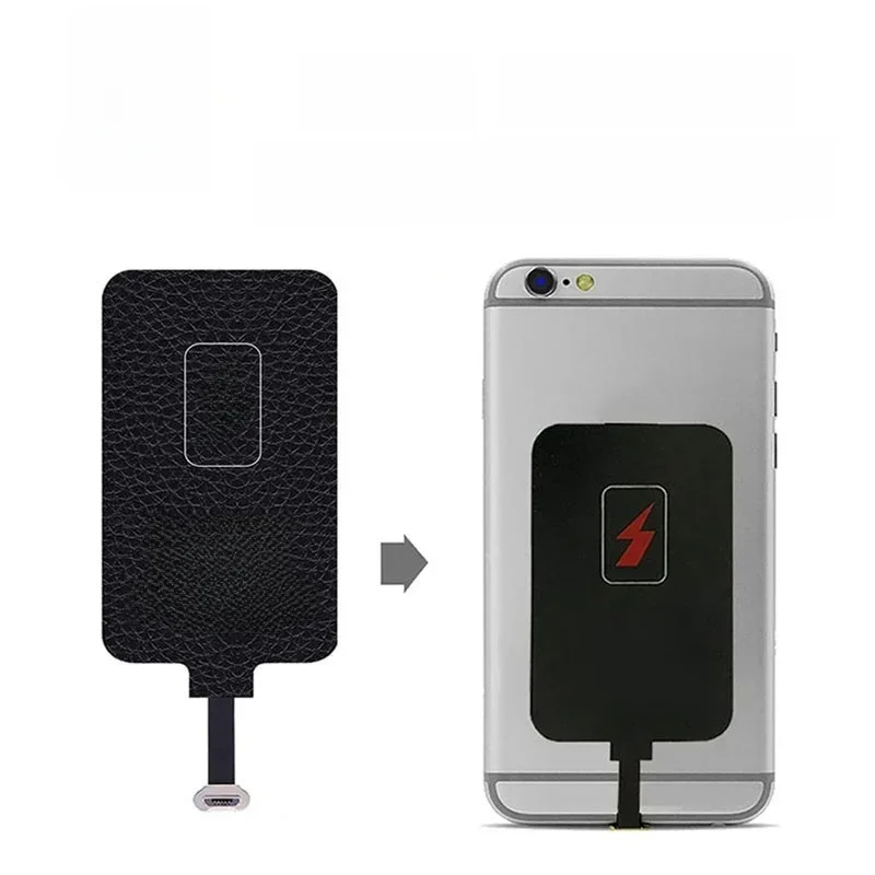 Odbiornik do bezprzewodowego ładowania 10W dla Samsunga, Huawei, Xiaomi, iPhone 5-7, uniwersalny adapter szybkiego ładowania bezprzewodowego Micro USB Type C — zdjęcie produktu 7