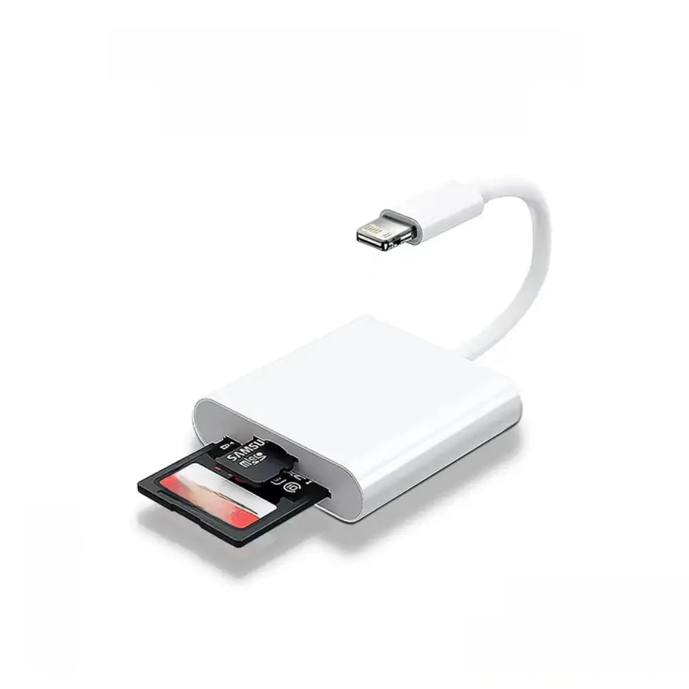 Czytnik kart 2 w 1 OTG LightningCard Adapter Lightning do kart pamięci SDTF dla laptopów PC i iPhone'ów, czytnik kart inteligentnych, nie wymaga aplikacji. — zdjęcie 2