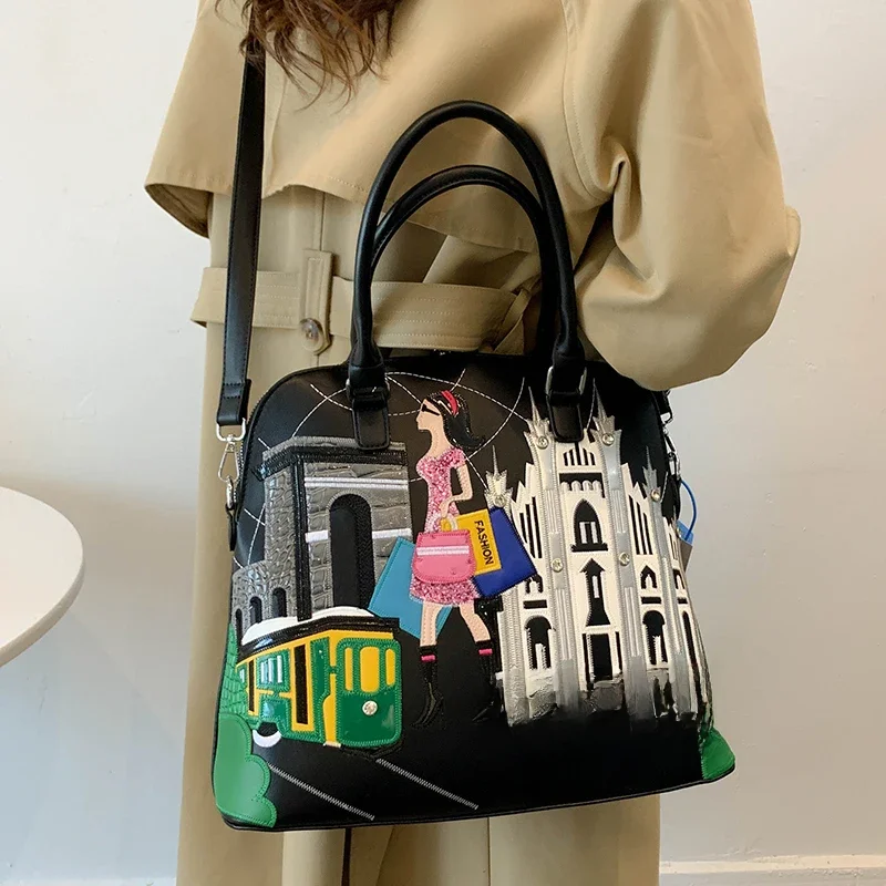 Wysokiej jakości torebki damskie Pu skórzane torby na ramię moda damska duże torby na ramię Casual duża pojemność nowa torba Crossbody — zdjęcie 2