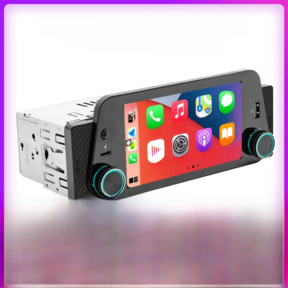 1Din 5 inch touchscreen autoradio multimedia speler Carplay Android Auto Display navigatie Mirrorlink MP5 achteruitrijcamera - afbeelding 2