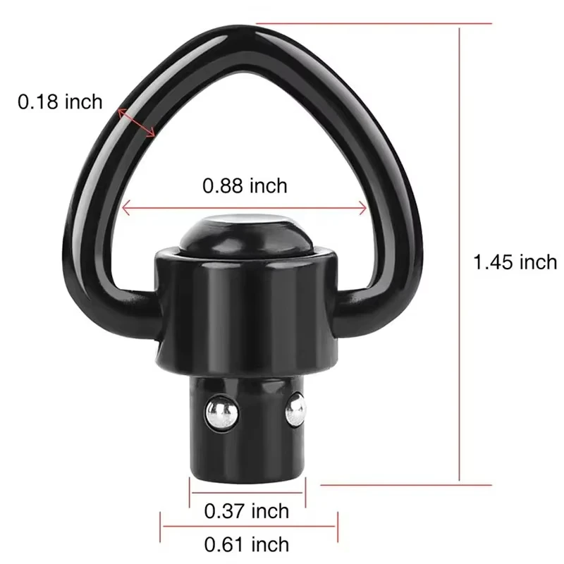 QD Quick Release Gun Sling Swivel Buckle Heart Shaped Steel Ball Ring Adjustable for Airsoft AK Rifle