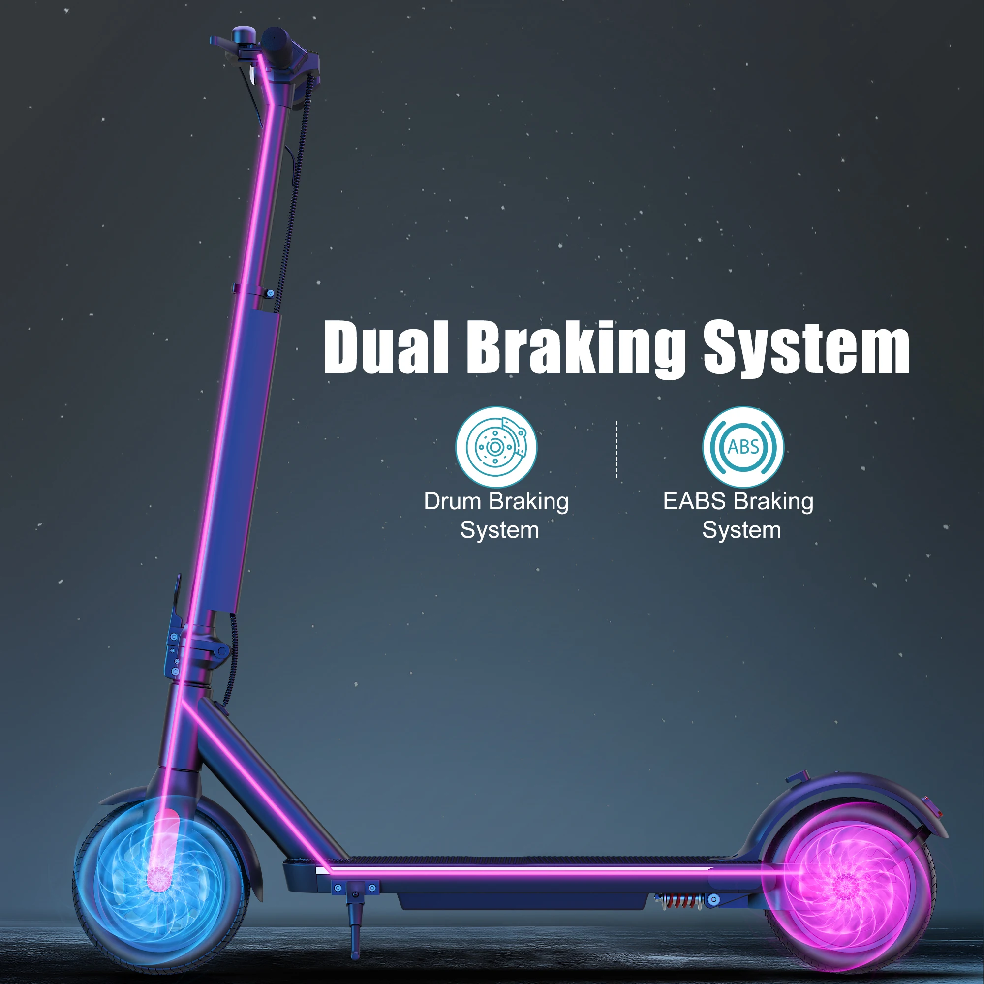 سكوتر كهربائي 350 واط 25 ميجا المدى 20Mph 8.5 "إطارات صلبة للبالغين قابلة للطي مثبت السرعة المزدوج الفرامل امتصاص الصدمات