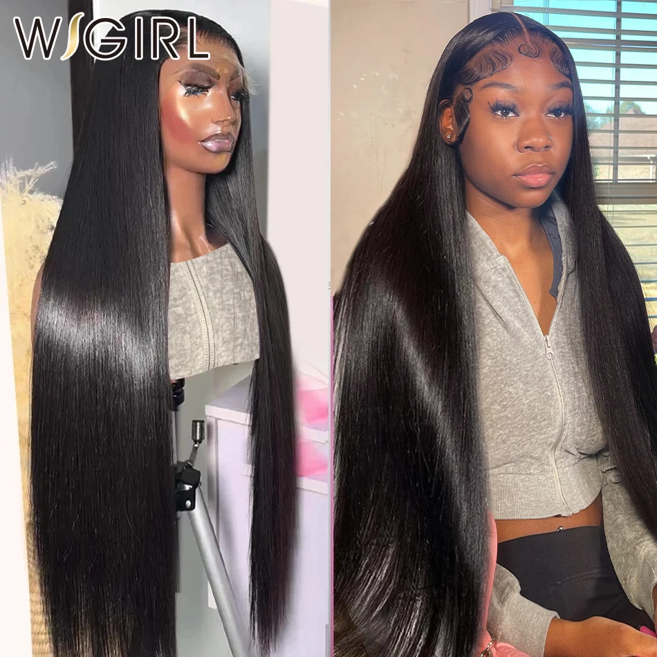 Wigirl 250 Density 30 40 Inch Bone Straight 13x6 Lace Front Human Hair Wigs Brazilian 13X4 Hd Lace Human Hair Wigs For Women