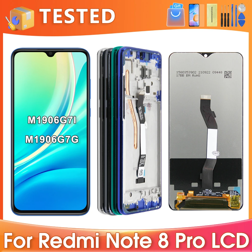 6.53\'\'For Xiaomi Redmi Note 8 Pro For  Redmi Note8 Pro M1906G7I LCD Display Touch Screen Digitizer Assembly Replacement