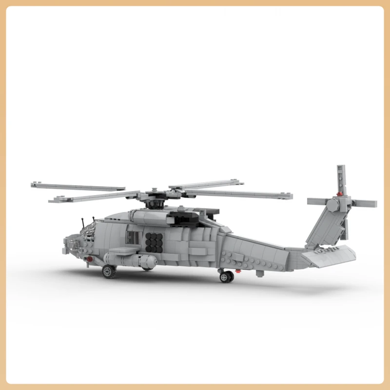 

Серия оборудования MOC времен Второй мировой войны, темно-синий MH-60R, вертолеты, строительные блоки, модель самолета, кирпичи для мальчиков, игрушки, подарки