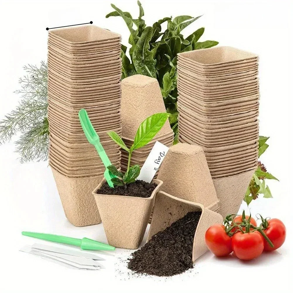 50 Stuks Plant Potten Kwekerij Cups Tuin Lade Biologisch Afbreekbaar Papierpulp Turf Potten 6/8 Cm Plant Kweektassen voor Huis Tuin Accessoires - afbeelding 2
