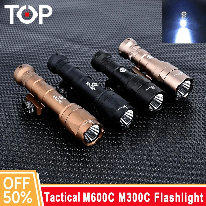 WADSN  M600 M600C M300 Tacitcal Airsoft Weapon Flashlight M300C Mini Scout Light LED Hunting Lamp Fit 20mm Picatinny Rail