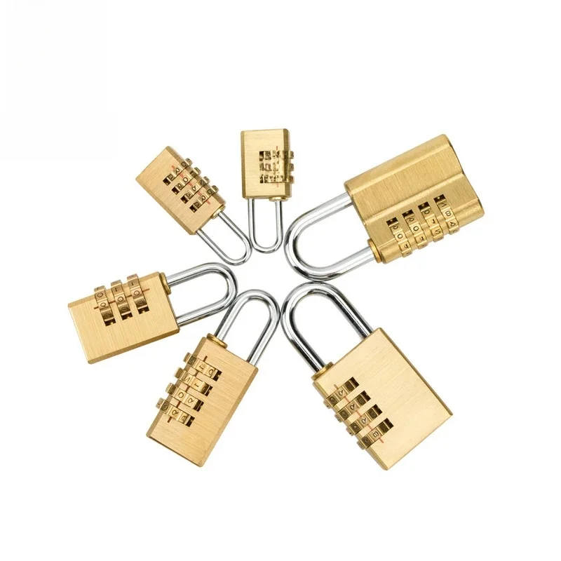 KAK Massief Messing Koper Beveiligingshangslot Wachtwoord Combinatie Codeslot voor Gym Digitale Locker Koffer Ladeslot Hardware - afbeelding 2