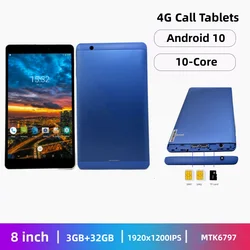 M8 4G Phonecall 8INCH Android 10 Tablet 1920 x 1200 Pixels MTK6797 10-Core 1.6GHz 3GB RAM 32GB ROM Support GPS