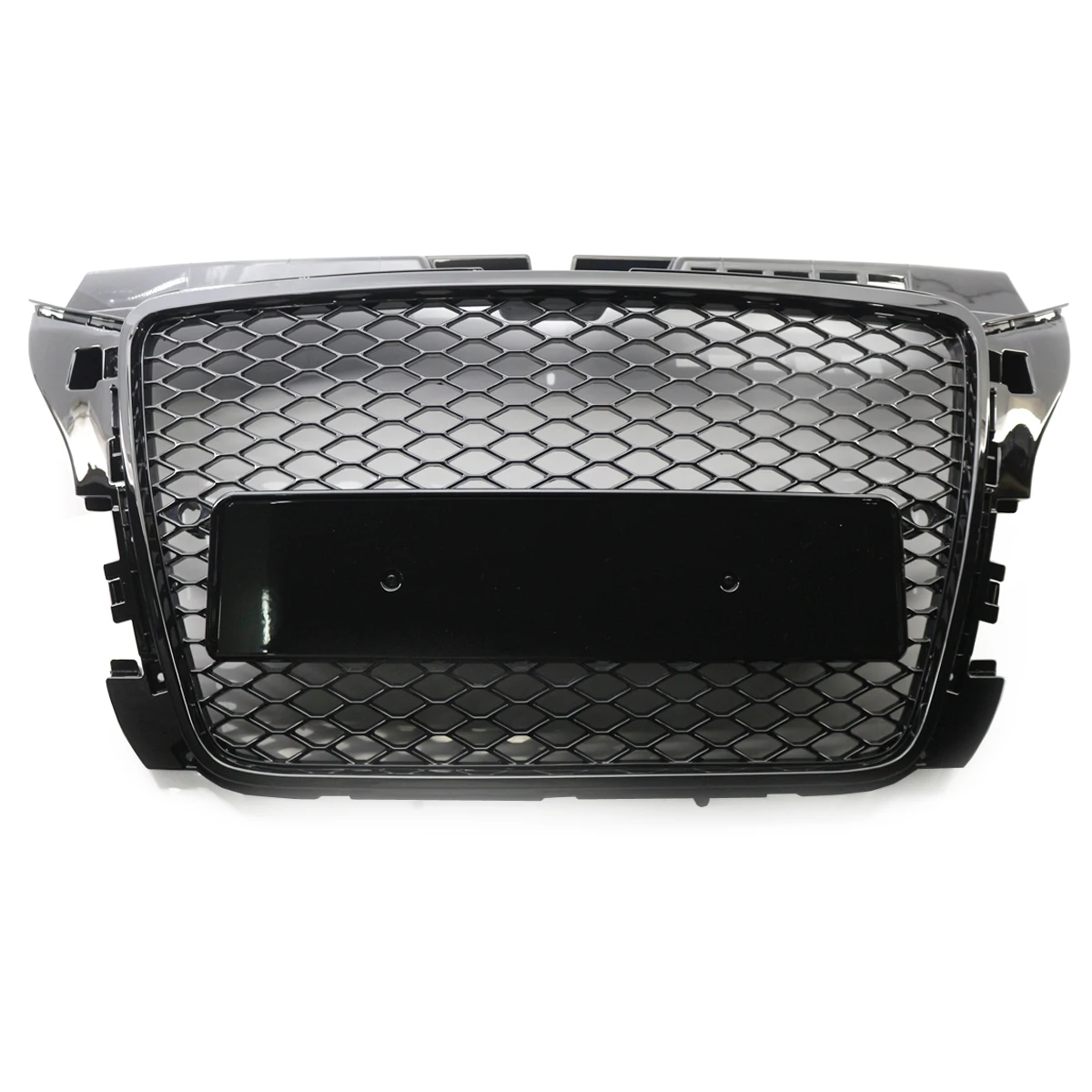 Glossy Black Car Front Bumper Grille For Audi A3 S3 8P 2008 2009 2010 2011 2012  RS3 Style Honeycomb Racing Grilles Cover