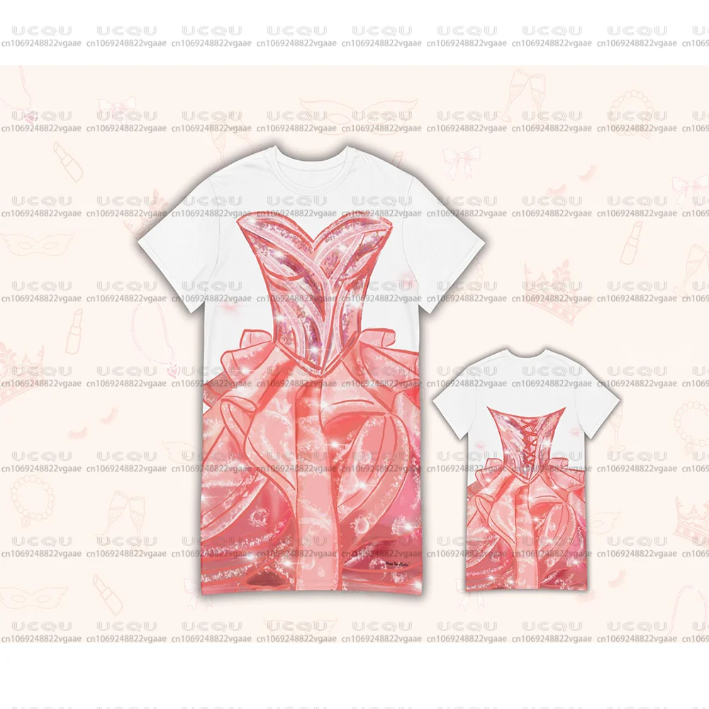 Wowen T-Shirt robe Costume amusant cadeau Unique Showgirl haut T-Shirt amusant vêtements de détente Cosplay jupe fête Hawaii 2026 vacances Pjs noël