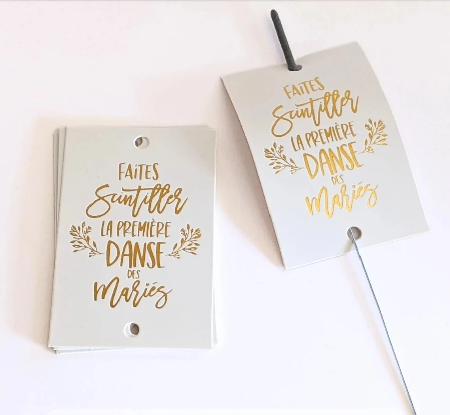 

50pcs Wedding sparkler label "Make the bride and groom's first dance sparkle" with hot foil stamping - Opening of the bride and