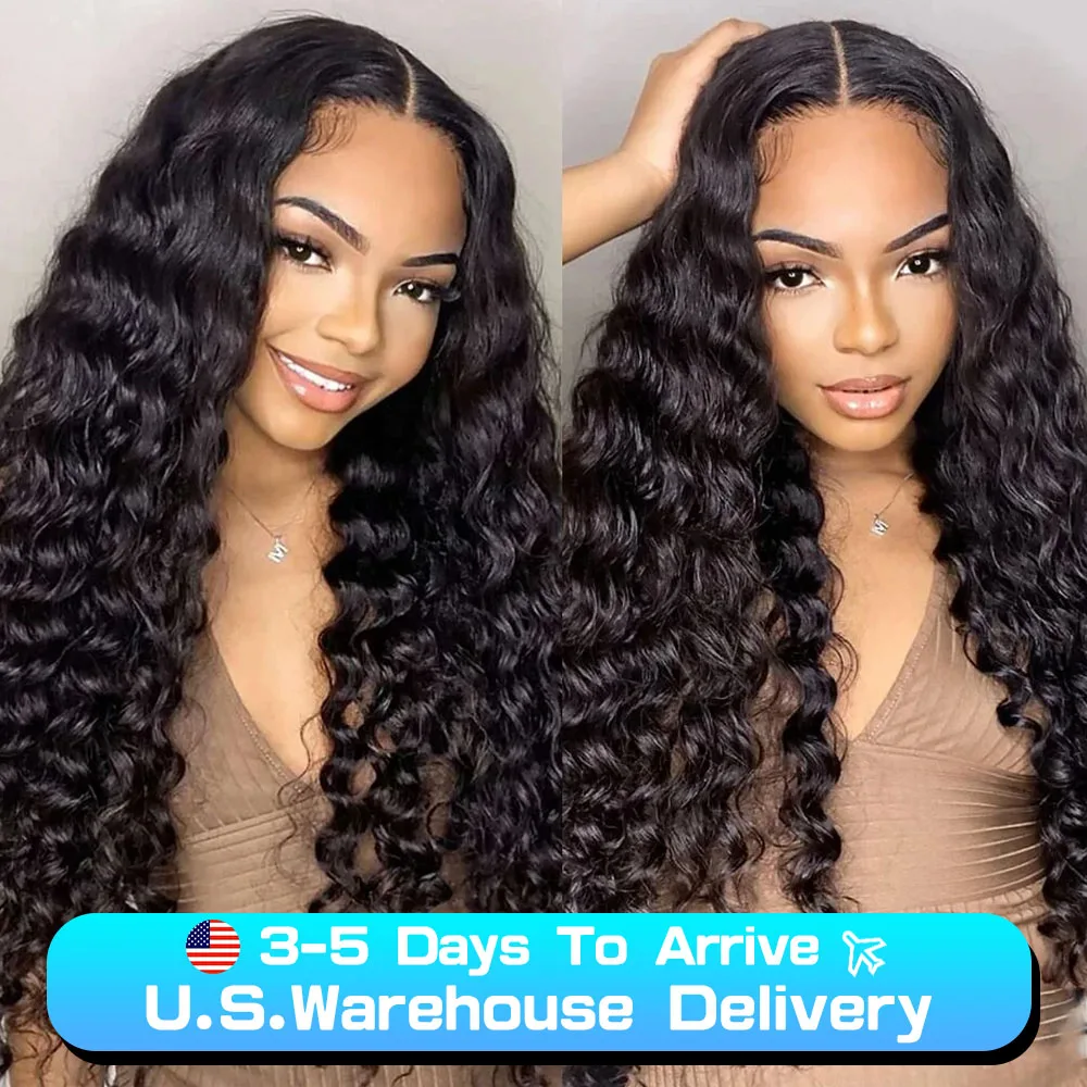 Deep Wave Frontal Wig 13x6 Lace 13x4 Curly Lace Front Human Hair Wigs For Women Wet And Wavy Water Lace Closure Wig On Sale