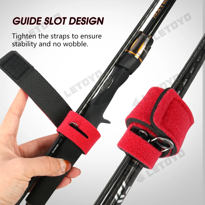 LETOYO 2 4 6 pcs thicken Firm Fishing Rods Holder Belt strap with caps casting Spinning rod Tie Holder fishing accessories tools