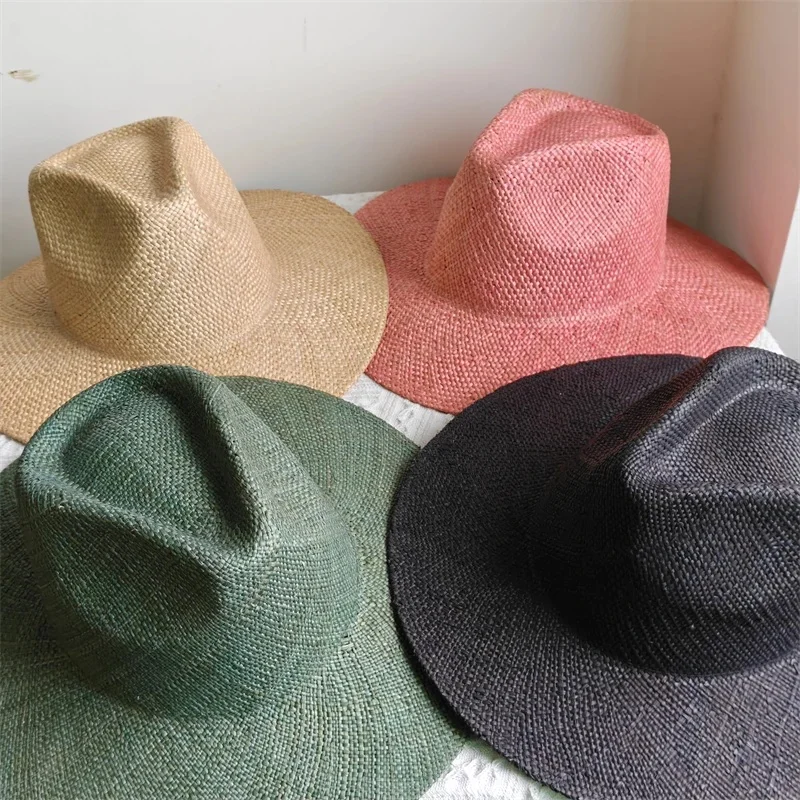 Francuski kapelusz słomkowy dla kobiet fedora elegancki kapelusz damski kapelusz przeciwsłoneczny plażowy letni kapelusz jazzowy panama — zdjęcie 2