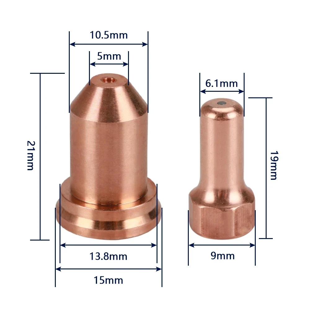 PT80 IPT-80 PTM80 IPTM80 10pcs 51311 Nozzle Tip and 10pcs 52558 Electrode for Plasma Cutting Torch Cutter CNC Machine Consumable