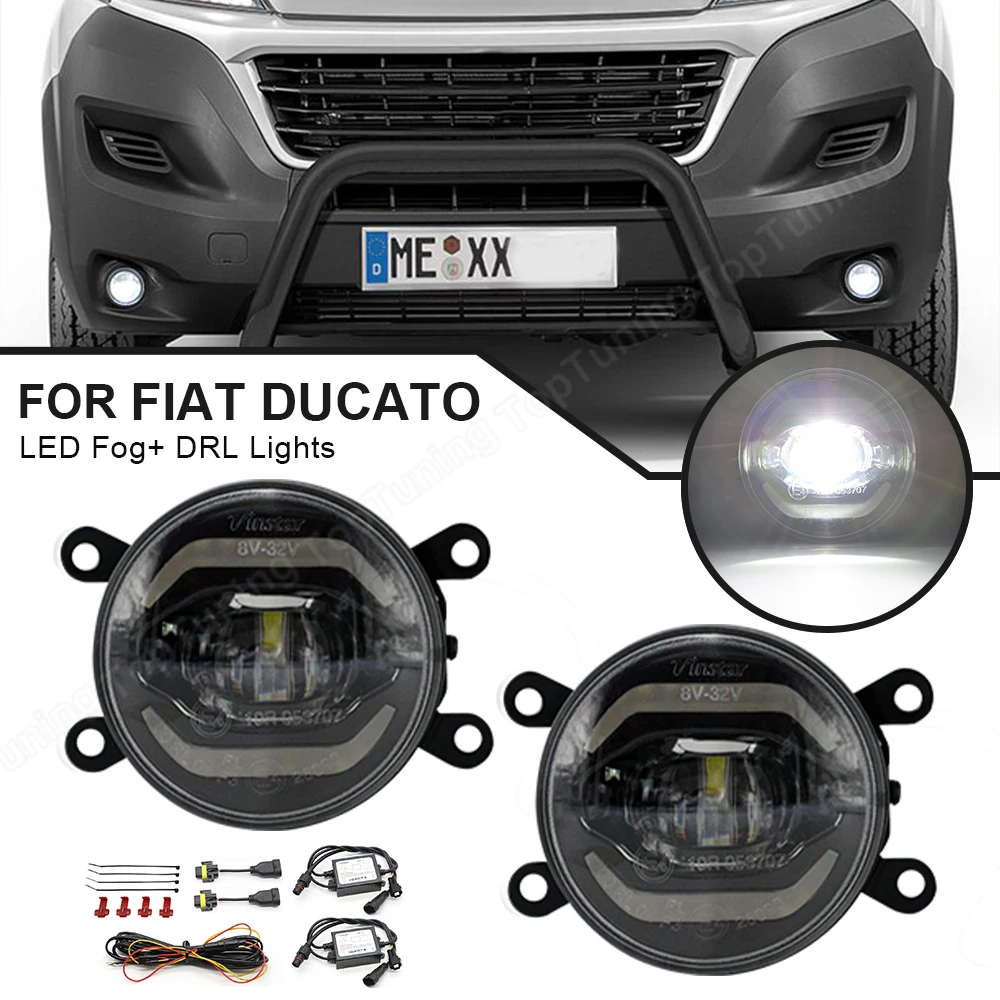 

2x LED Fog Lamp Assembly Daytime Running Lights For Fiat Ducato For Fiat 500 500L Panda Punto Doblo Tipo Punto EVO