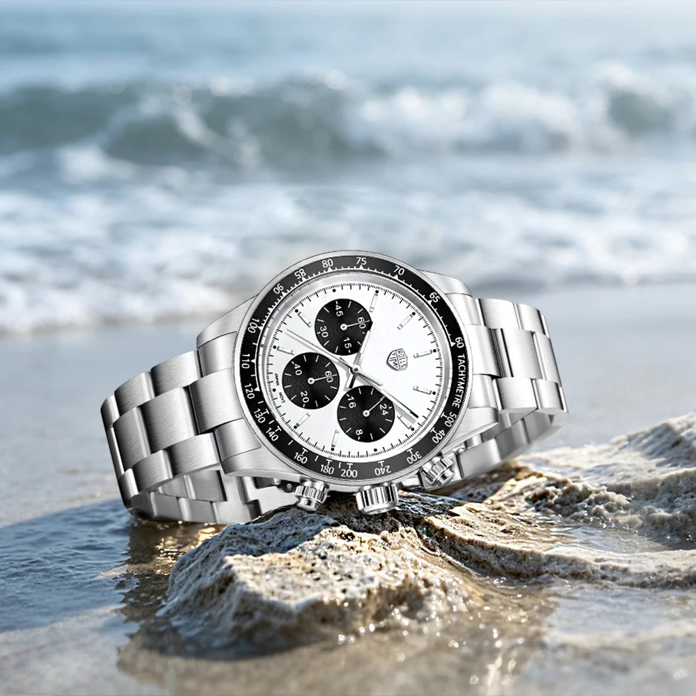 2026new RollsTimi men's watches top brand casual quartz watch ceramic bezel men's chronograph VK63 Sapphire waterproof clock men