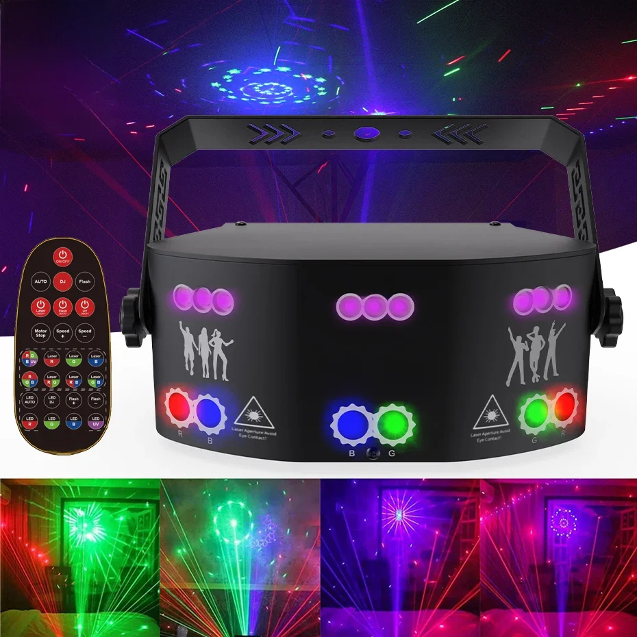 ALIEN 15 yeux RGB Disco DJ faisceau Laser projecteur de lumière DMX télécommande stroboscopique effet d'éclairage de scène fête de noël vacances Halloween lumières