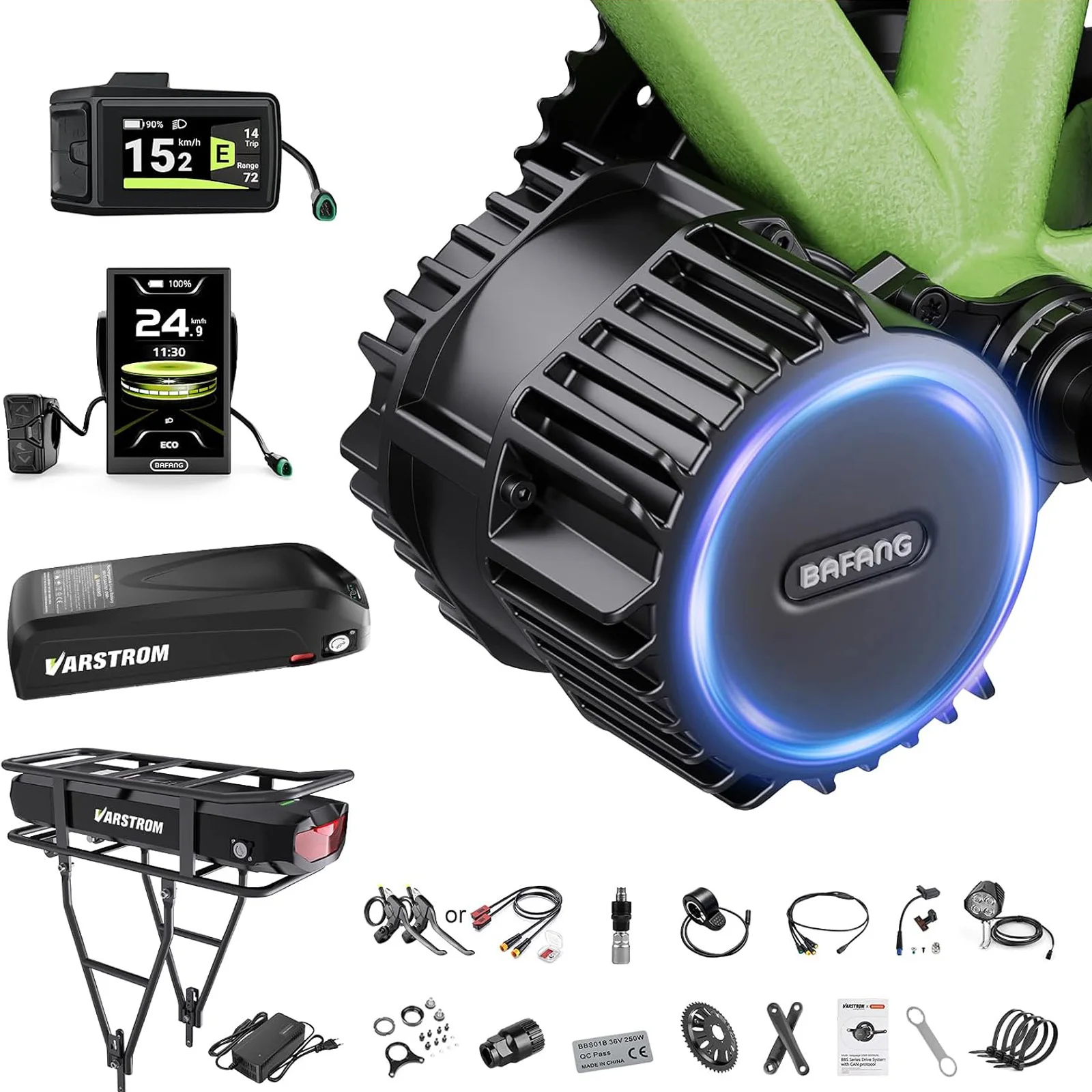 [3-Tage-Lieferung] Bafang 48V 52V 1000W Mittelmotor BBSHD BBS03 eBike-Kits BB 68/100/120mm Leistungsstarker Fahrradmotor Elektrofahrrad-Umbausatz