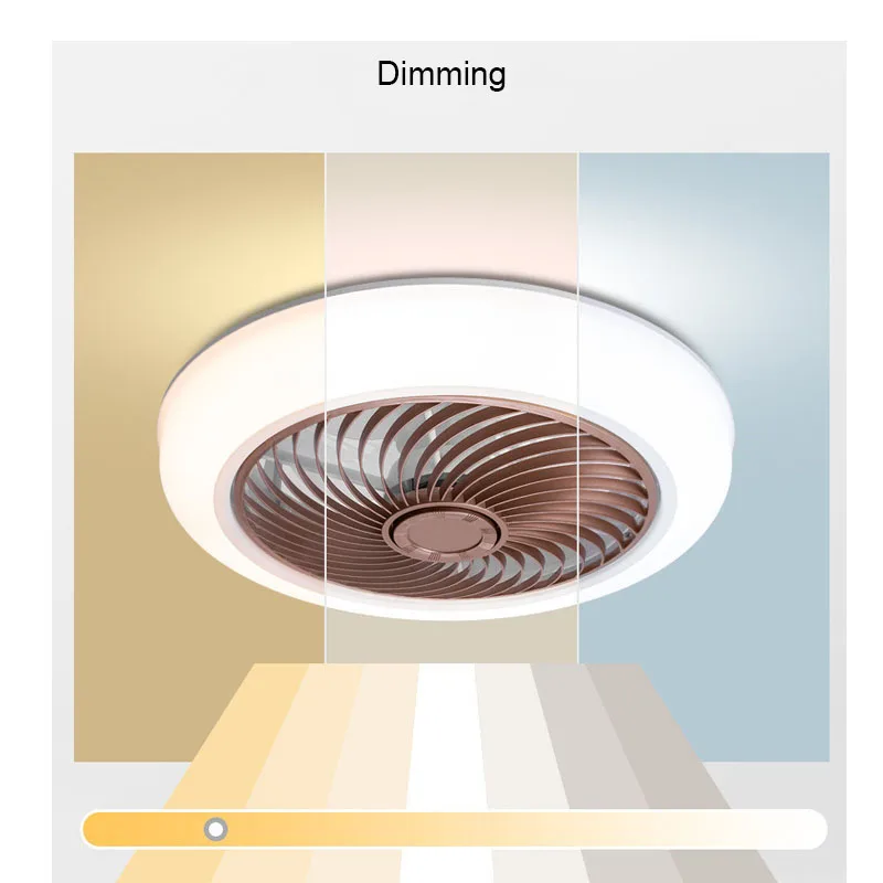 Imagem -06 - Controle Remoto Escurecimento Ventiladores de Luz para Sala de Estar Pequenos Ventiladores de Teto Smart App Várias Cores Piso Baixo 45cm