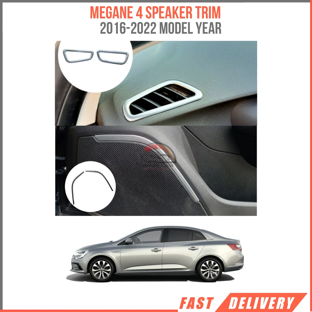 

Speaker Trim for Megane 4 stainless steel gray 2 PCs stickers Megane 4 HB Sedan Interior accesses Tuning 2016-2022