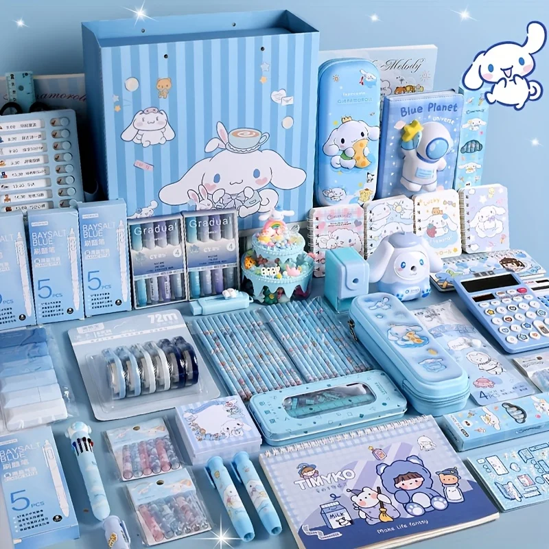 

Sanrio Cinnamoroll Stationery Set Cute Cartoon Plastic Wooden for School Student Office Kids Birthday Gift Creative Art Tool