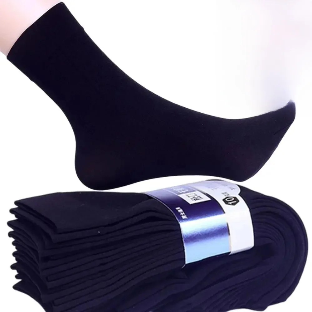 10 paires de chaussettes en soie glacée pour hommes, chaussettes Ultra-fines d'été et de printemps, chaussettes d'affaires solides, respirantes et douces, chaussettes en Fiber de bambou à la cheville