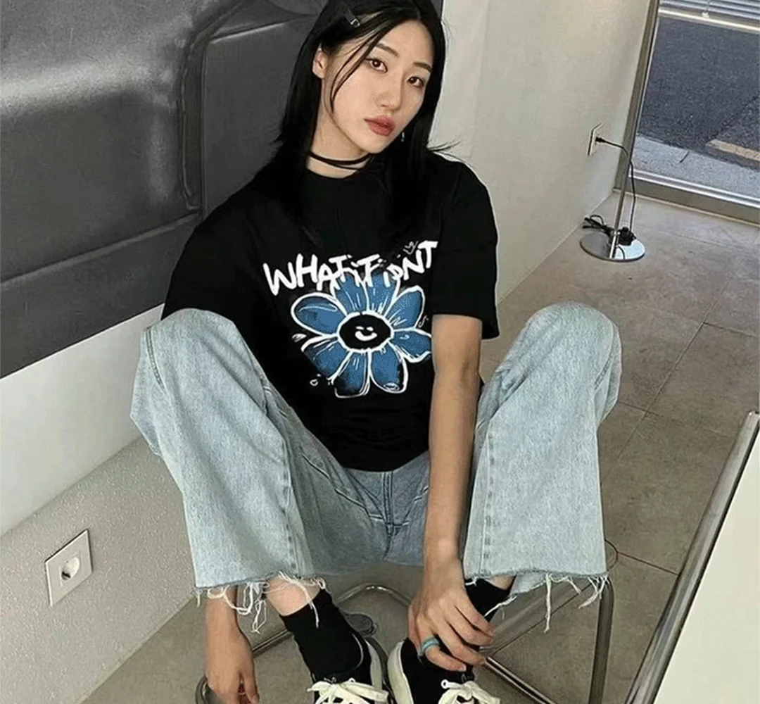 

Hot Sale Summer Fashion High Quality Man And Women Luxury Brand Star Of The Same Korean Style Same Style For Couples T-Shirts