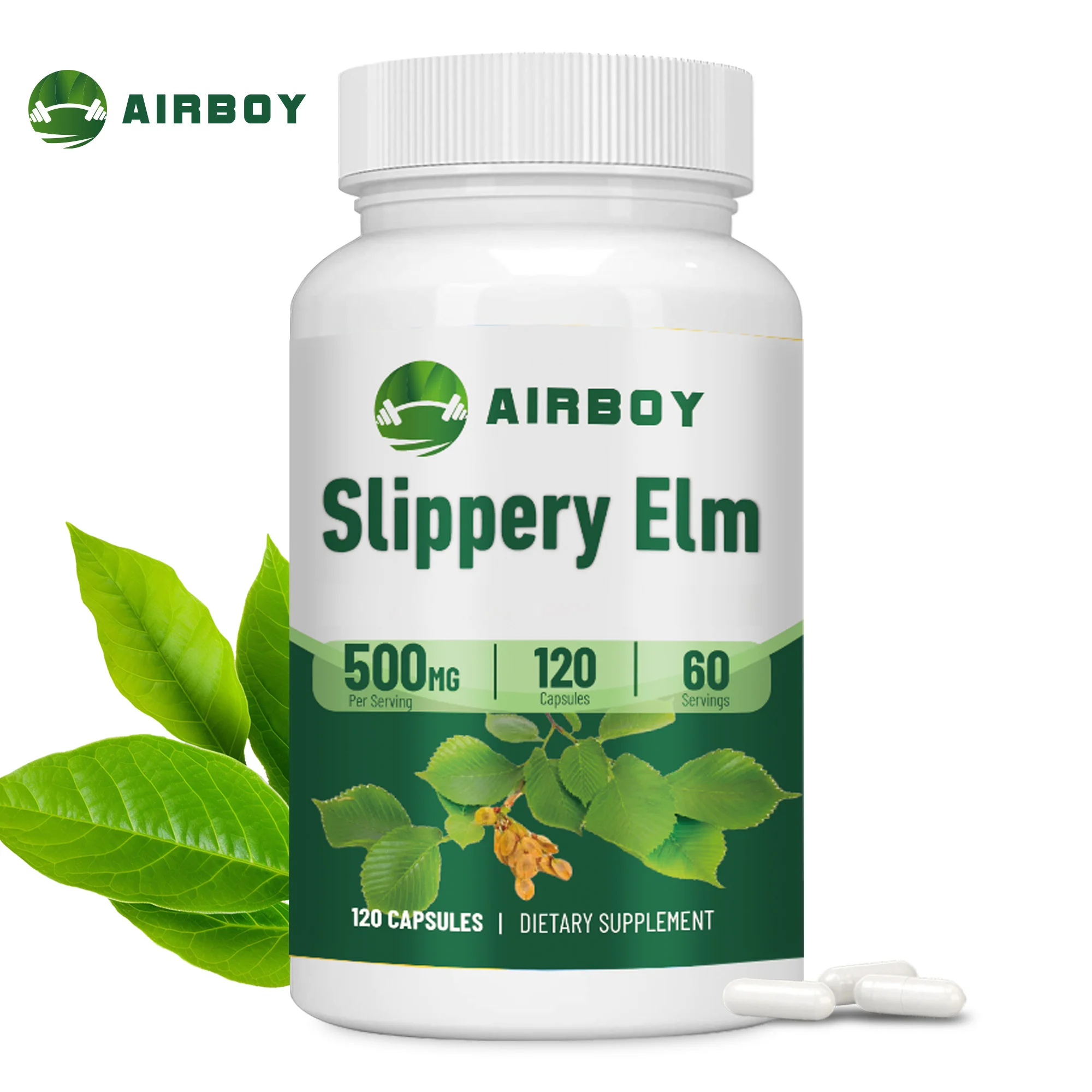 Slippery Elm 400mg - Supports Intestinal Health, Improves Digestion, and Boosts Immunity - 120 Capsules