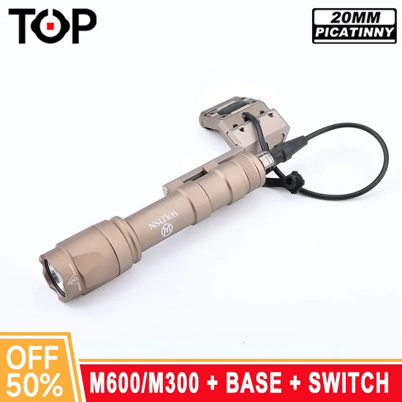 

WADSN Airsoft M600 M300 M600C M300A Tactical Flashlight Weapon Scout Light With 20mm Picatinny Modbutton Switch Offset Mount