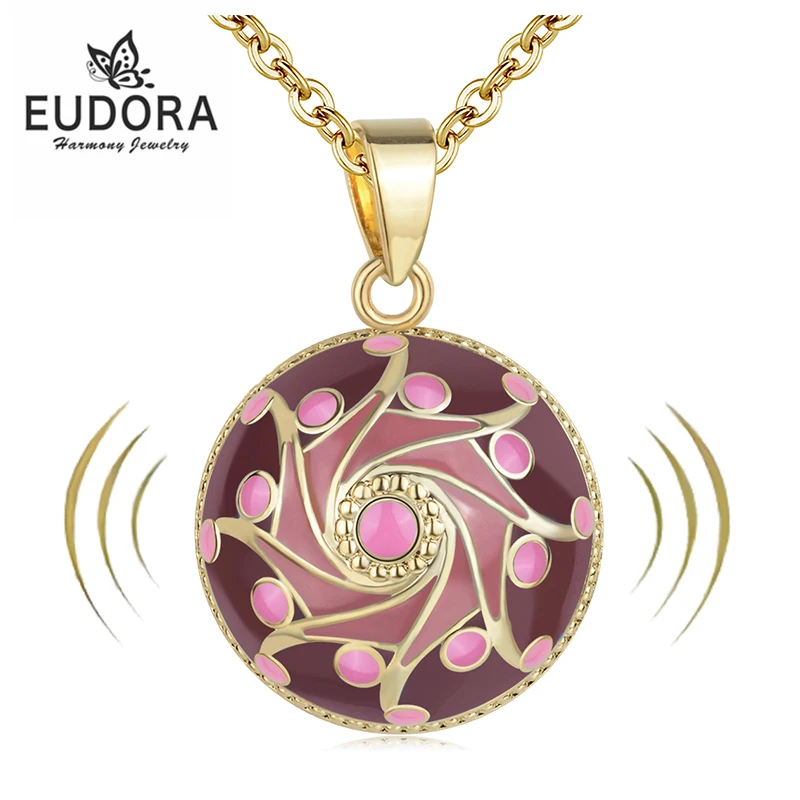 Eudora Bola de Grossesse Necklace Flower Harmony Ball Angel Caller Musical Bell Pendant llamador de ángeles Jewelry Women Gift
