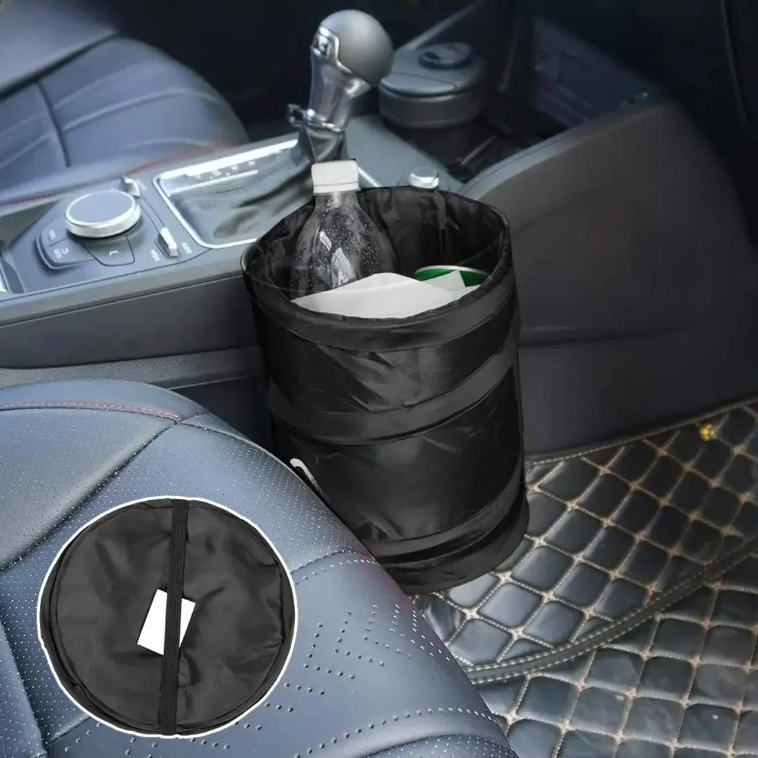 Poubelle de voiture noire pliable, sac poubelle, poubelle pour petit sac isotherme de voiture anti-fuite, sac poubelle