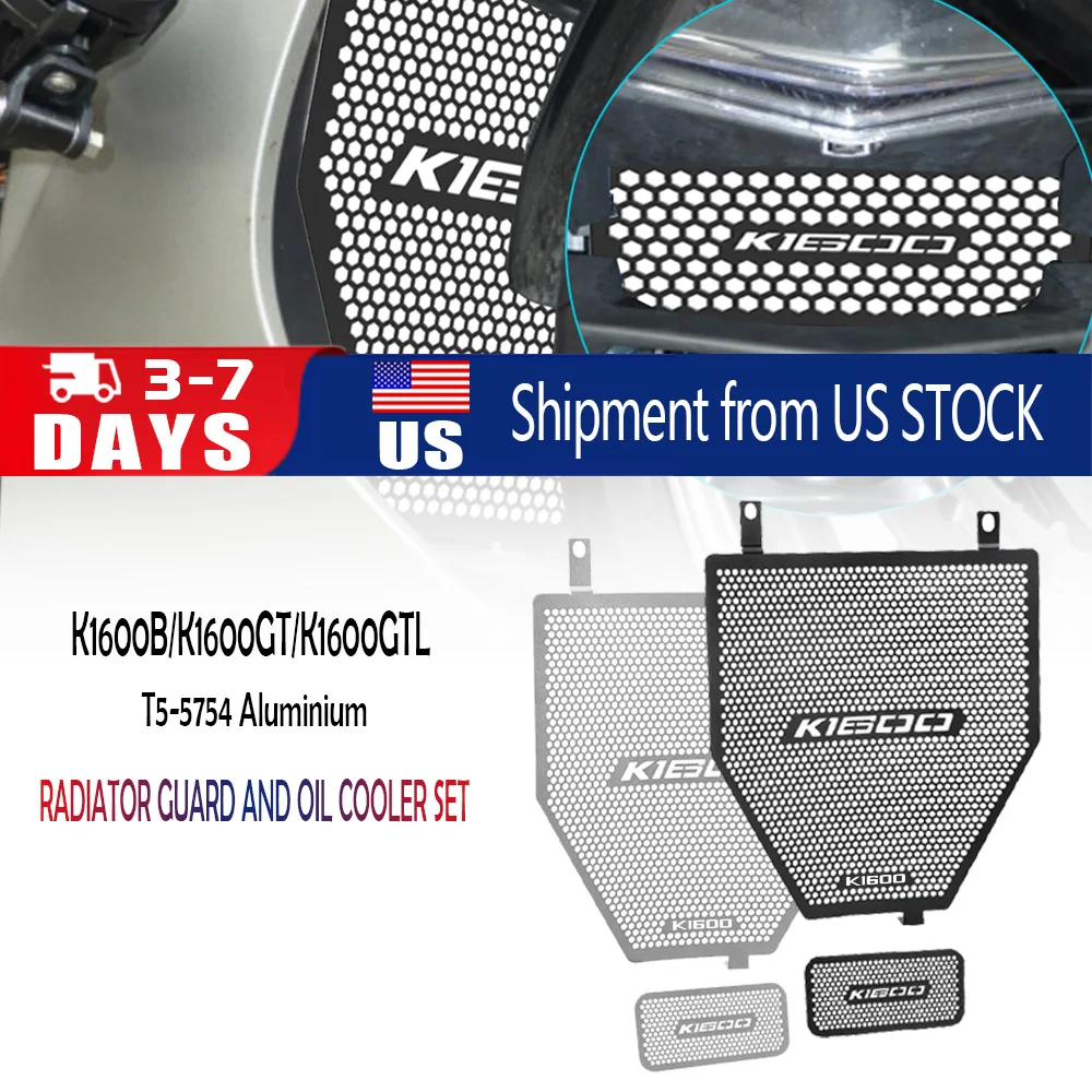 For BMW K1600GT K1600GTL 22 K1600 GT/GTL 22 Radiator Grille Guard Cover Protector and Oil Cooler Set 2020 2021 2022 2023 2024