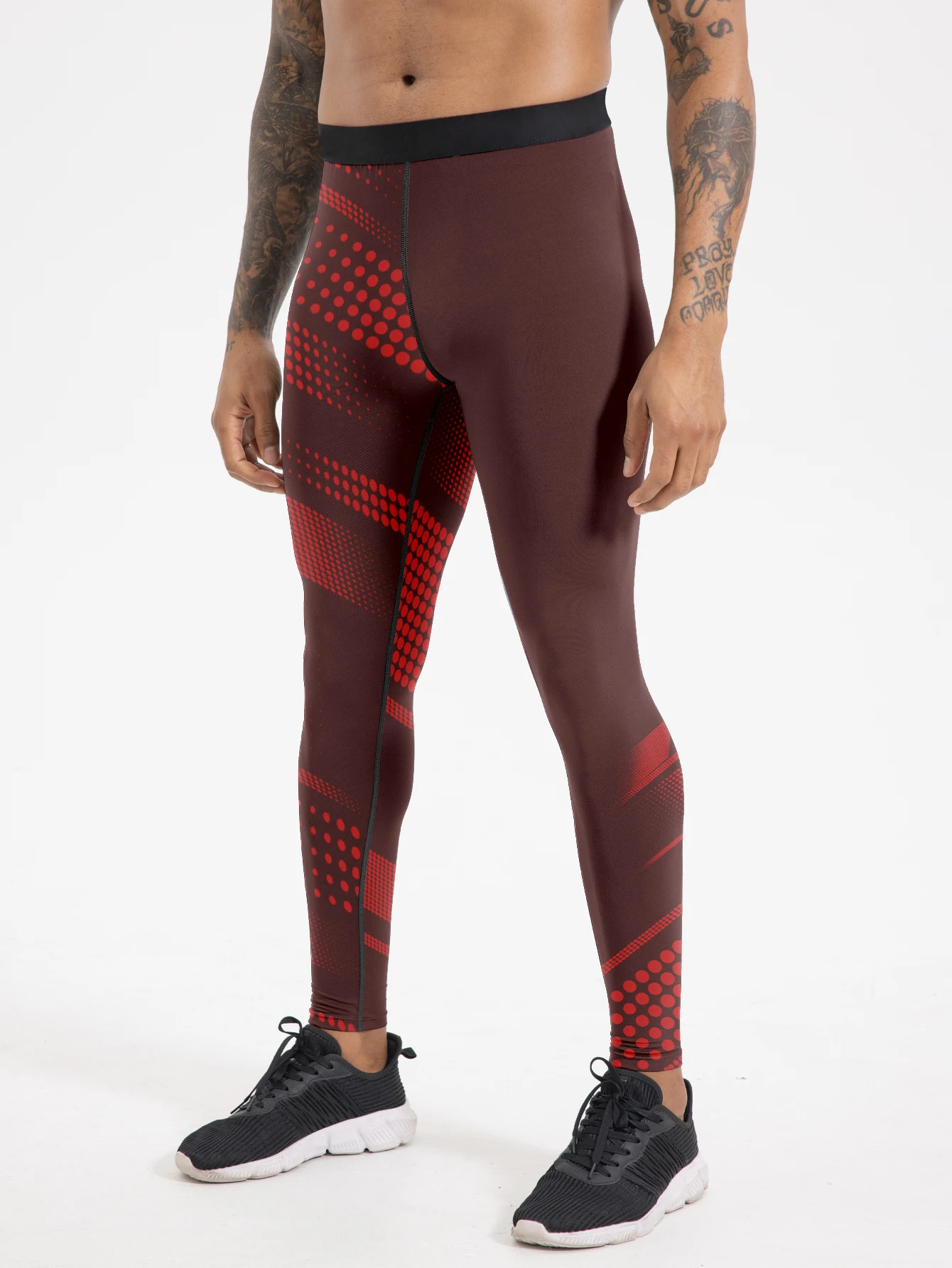 

Men's breathable quick drying printed sports leggings, perfect for gym, running, and outdoor activities