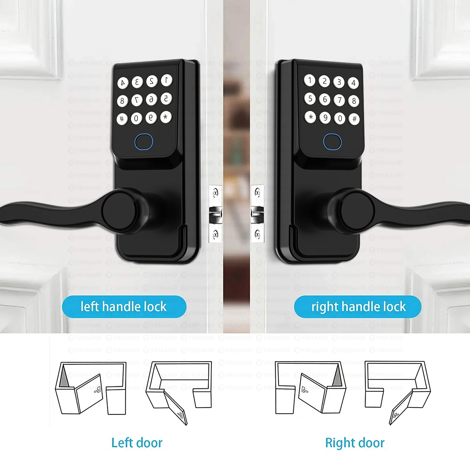 TTLock-cerradura electrónica biométrica Aleax para el hogar, cierre inteligente digital con huella dactilar, contraseña, sin llave, para puerta de entrada