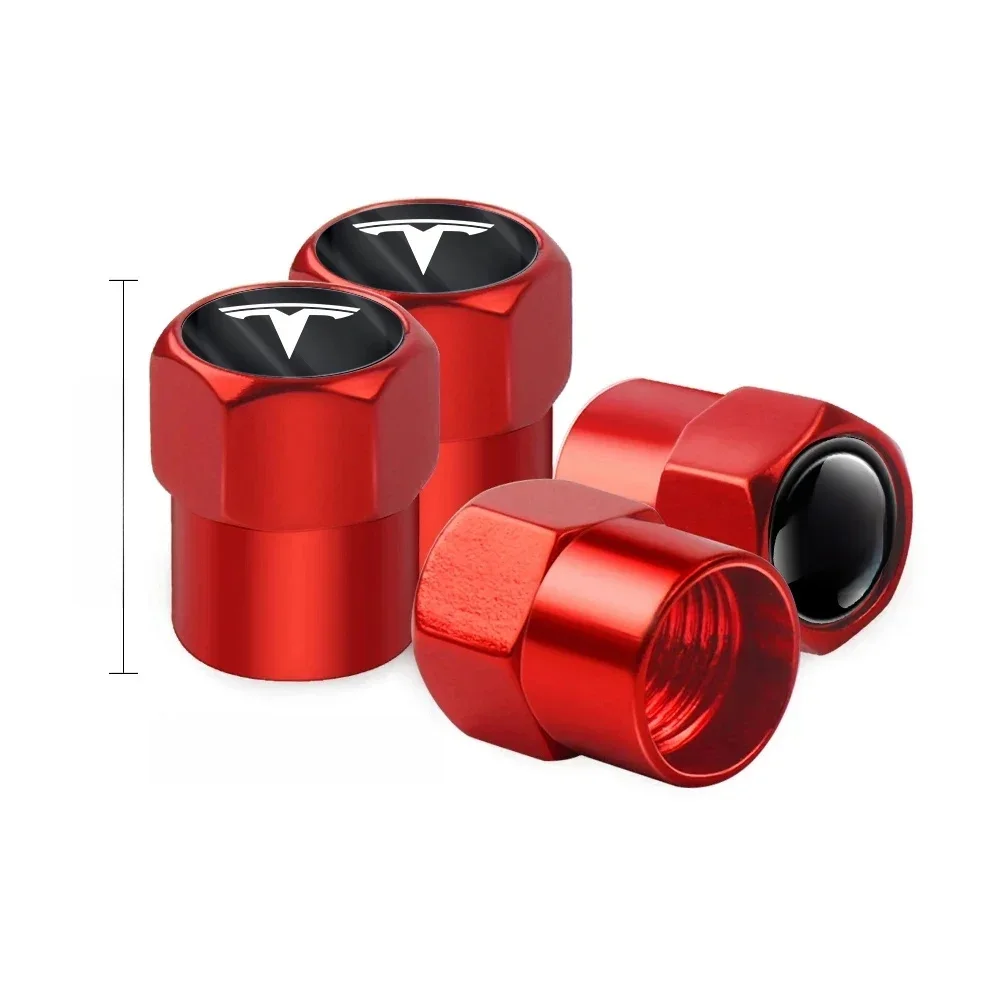 4 pièces/ensemble bouchons de Valve de pneu de roue de voiture couvercle de tige de pneu de roue de voiture bouchons de Valve d'air pour Tesla modèle 3 modèle S modèle X bobine Mod WYE K80