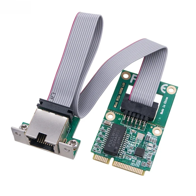 NOWOŚĆ Mini PCIE Gigabit Ethernet Adapter sieciowy RTL8111H/RTL8111F Chip 10/100/1000Mbps Mini PCI Express do RJ45 COM Port Lan Card — zdjęcie 2